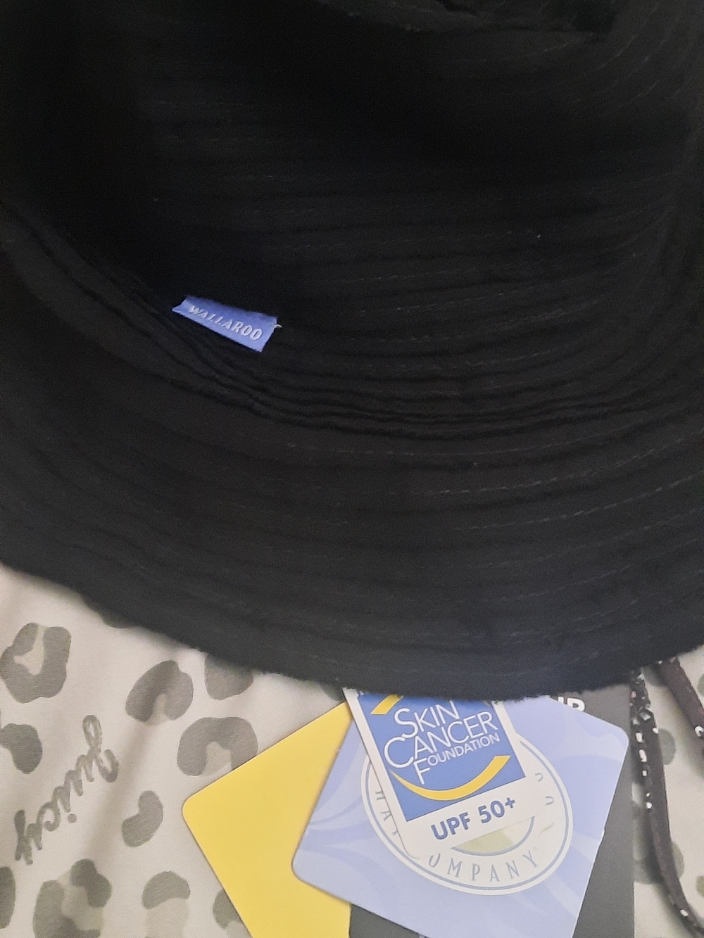 Black Packable Sun Hat WALAROO